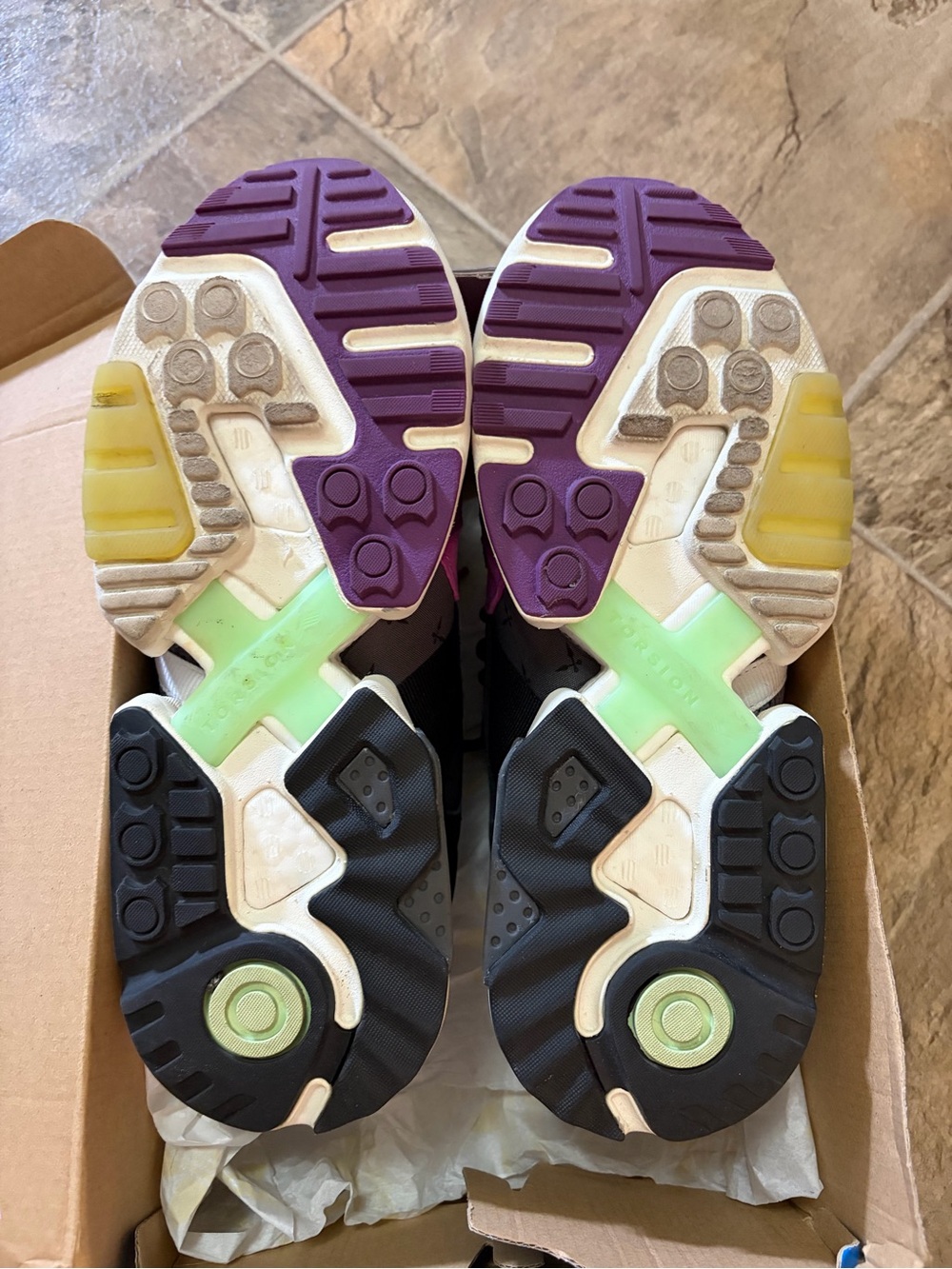 Adidas ZX Torsion Ninja Time In Purple Sneaker Shoes 8.5 Men’s - Picture 9 of 11